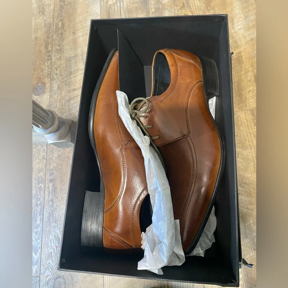 Kenneth Cole Regal Walk Cognac Leather Men's Shoes Size 11